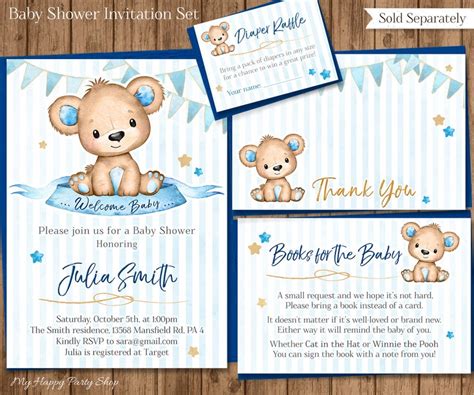 Bear Water Bottle Labels PRINTABLE Teddy Bear Baby Shower - Etsy