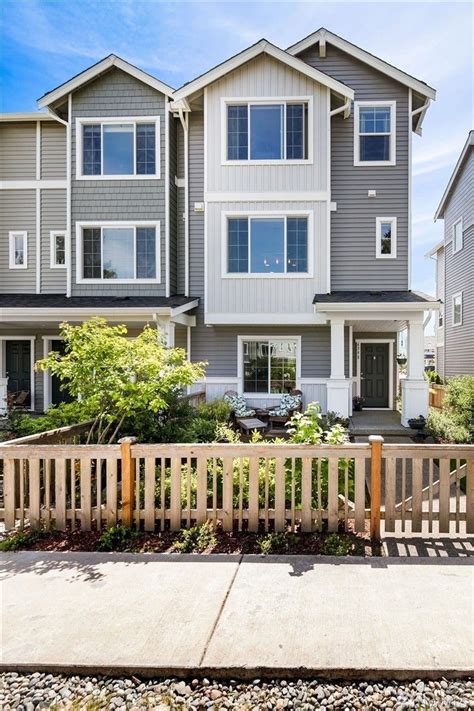 Gray and white townhome | Townhouse exterior, Townhouse designs ...