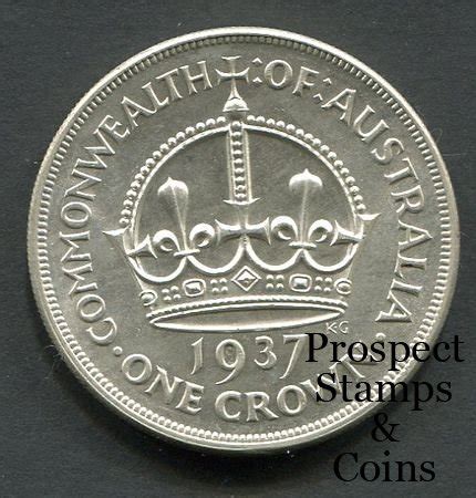 Australian Coins :: Australian Pre Decimal Coins 1910 - 1964 :: 1937 Crown Choice Uncirculated ...