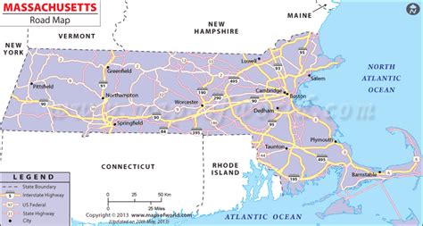 Map Of Massachusetts Highways | Tourist Map Of English