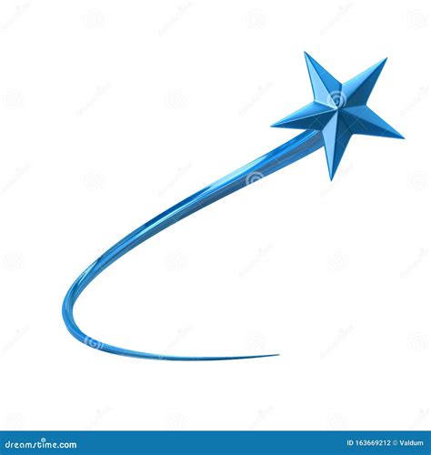 Blue Shooting Star 3d Illustration Stock Illustration - Illustration of icon, color: 163669212