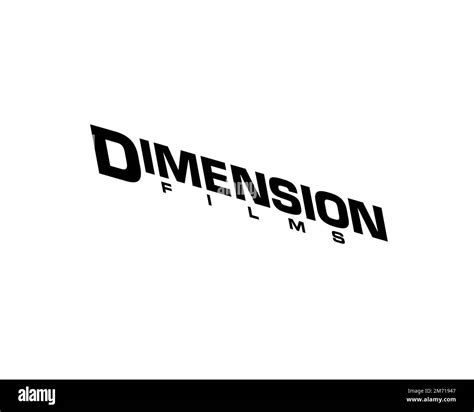 Dimension Films, rotated logo, white background B Stock Photo - Alamy