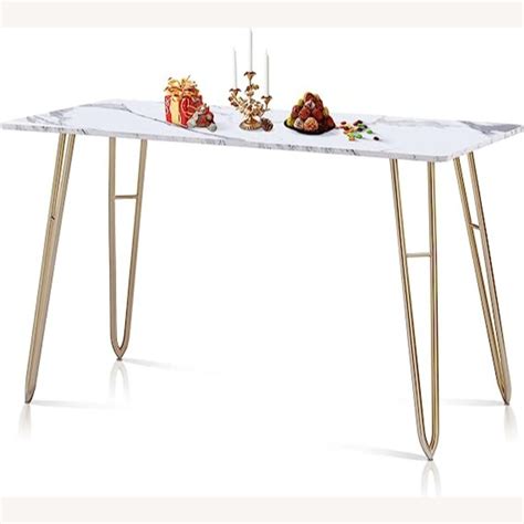 Dining Table with Modern Italian Marble Look - AptDeco