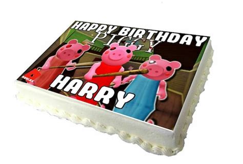 Piggy Roblox A4 Birthday Cake Topper With Any Name - Etsy