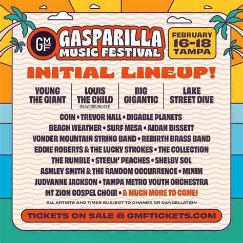 Gasparilla Music Festival Unveils Initial Lineup for February ...