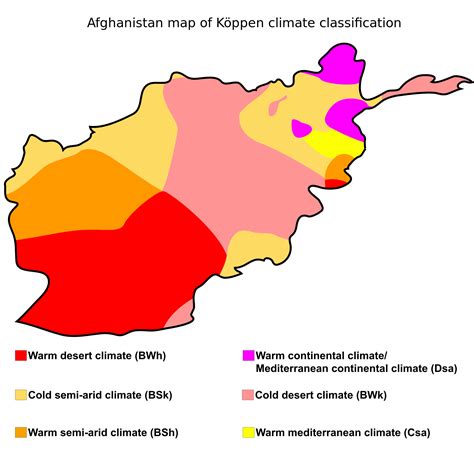 Afghanistan Map of Köppen Climate Classification