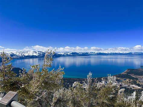 Lake Tahoe view from Heavenly mountain taken last March : r/Outdoors