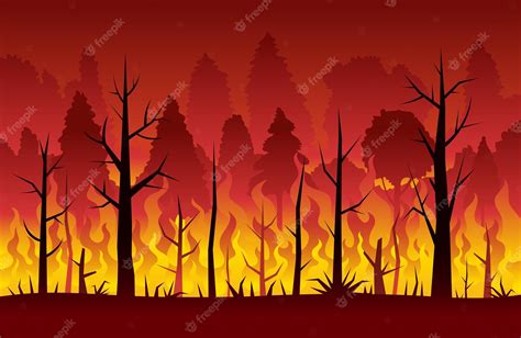 Premium Vector | Wildfire, Forest Fire, Background