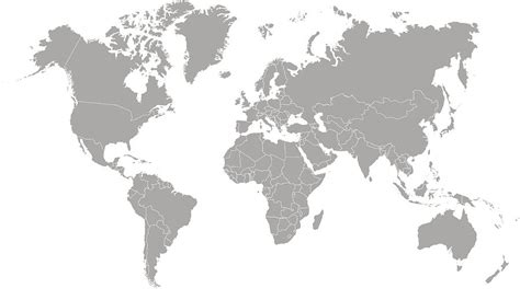 World Map Outline In Gray Color by Chokkicx