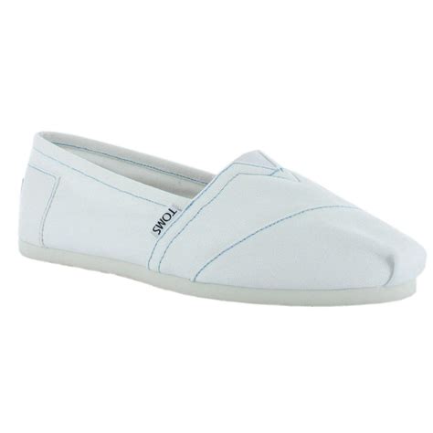 Toms 2A07 Canvas Mens Slip Ons Shoes White | eBay