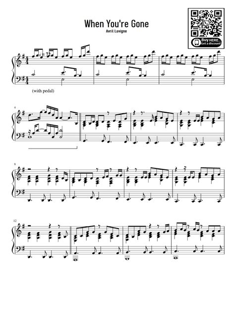 When You're Gone (arr. eduardo) by Avril Lavigne Sheet Music for Easy ...