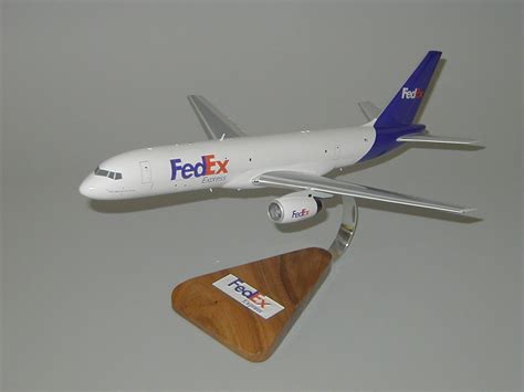 Boeing 757 Fedex Cargo Aircraft Hand Carved and Painted Mahogany Wood Airplane Aviation Desktop ...