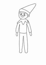 Printable Coloring Elf On The Shelf sketch template