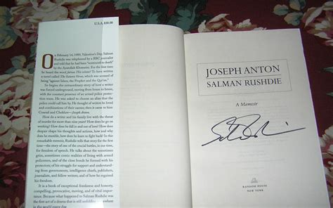 SALMAN RUSHDIE Joseph Anton, A Memoir 1st SIGNED | Country Squire Books