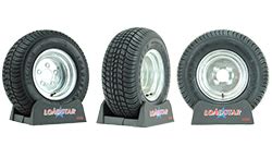 Boat Trailer Tires Mounted on Wheels