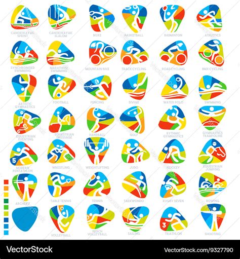 Olympics icon pictograms set 1 Royalty Free Vector Image