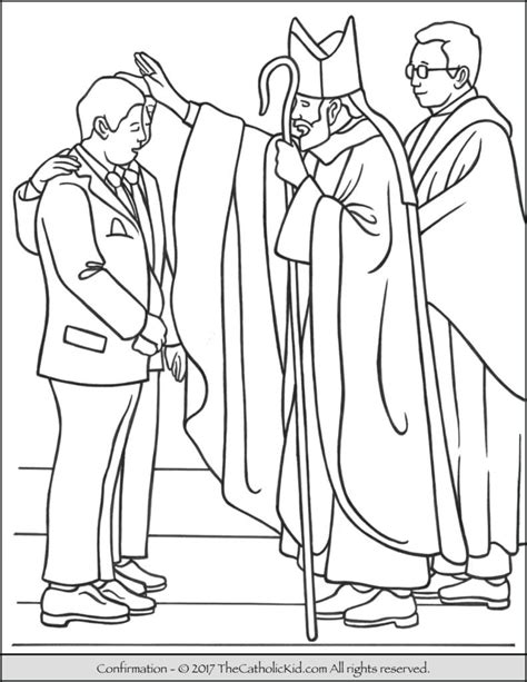 Sacrament of Confirmation Coloring Page - TheCatholicKid.com