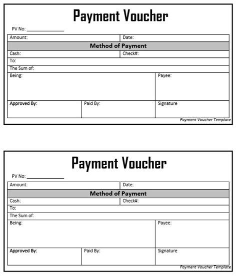 Payment Voucher Sample Doc | Master of Template Document