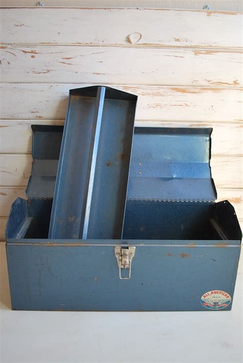 All American Tool Box Vintage Tool Box Blue Tool Box Metal