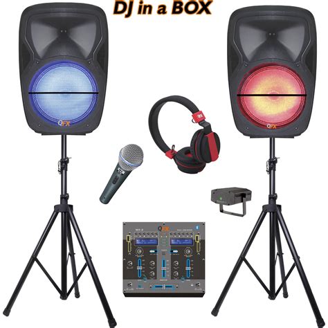 QFX Dual Portable Party Bluetooth Speakers with Mixer SM-215 B&H