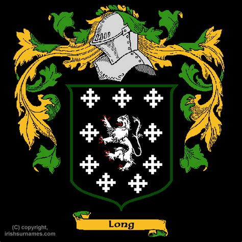 Long family crest and meaning of the coat of arms for the surname Long ...