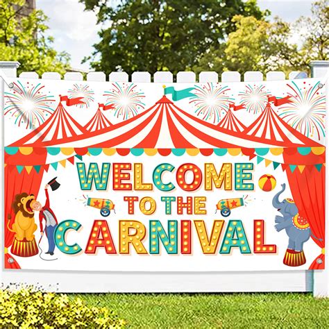 Buy KatchOn, XtraLarge Welcome To The Carnival Banner - 72x44 Inch | Halloween Carnival ...