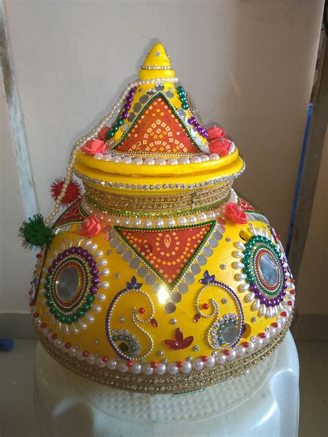 Garba Decoration | Kalash decoration, Handmade decorative items, Wedding crafts diy