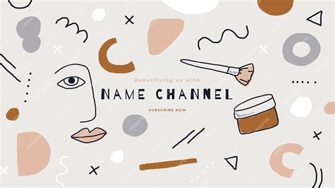 Free Vector | Abstract hand drawn beauty youtube channel art