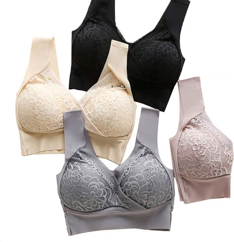 ALILILI Rosy Lift Bra - Plus Size Comfort Extra Elastic Wireless ...