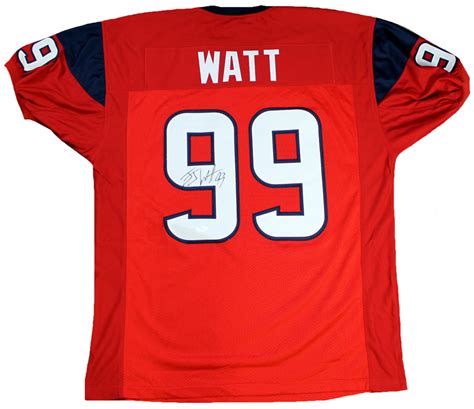 JJ Watt Autographed Houston Texans Red Custom Jersey