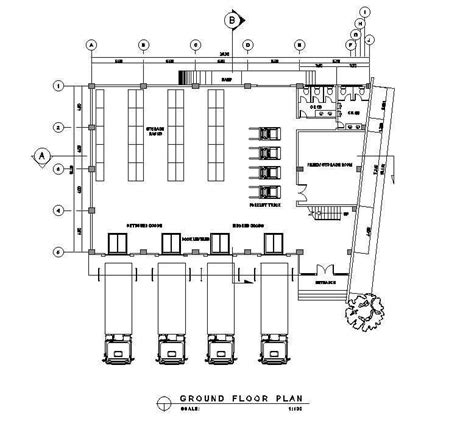 Warehouse ground floor plans are given in this AutoCAD DWG drawing ...