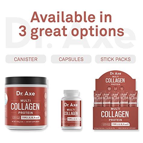 Dr. Axe Multi-Collagen Protein Powder - High-Quality Blend of Grass-Fed Beef, Chicken, Wild Fish ...