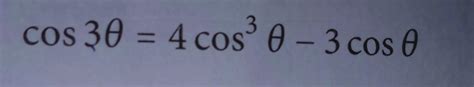 cos 3theta = 4cos^3 theta - 3cos thetaProve the following identity when theta is equal to 30 ...