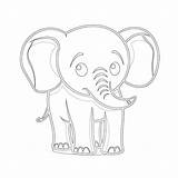 Cute Elephant Coloring Page  Pages Mimi Panda sketch template