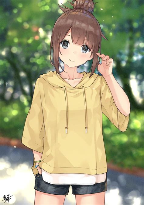 Hoodie Anime Girl Yellow - Anime Wallpaper HD