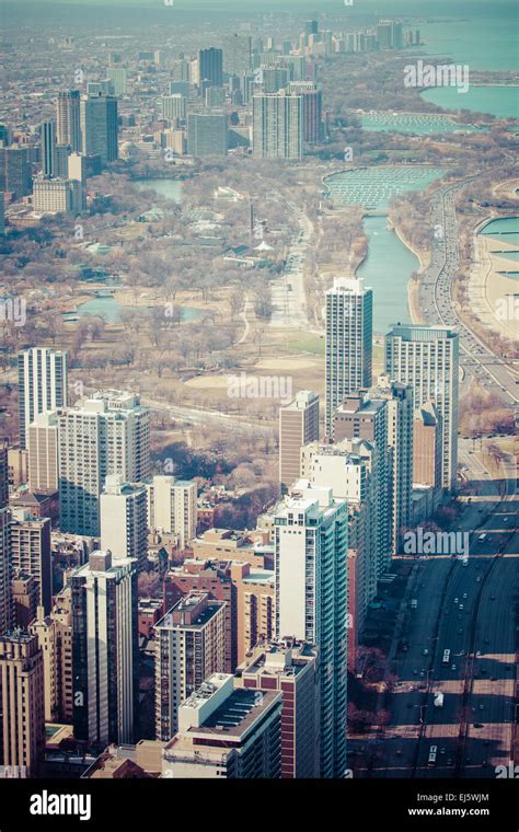 Chicago Skyline Aerial View Stock Photo - Alamy