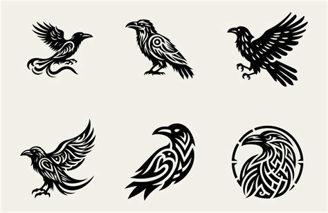 Raven tribal tattoo logo icon design 36437180 Vector Art at Vecteezy