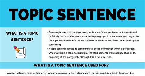 Topic Sentence: Definition, Examples and Useful Tips for Writing A ...