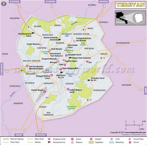 Yerevan Map | Map of Yerevan City, Armenia