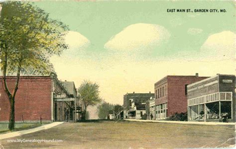 Garden City, Missouri East Main Street vintage postcard, historic photo