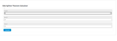 Side Splitter Theorem Calculator - Calculator Academy