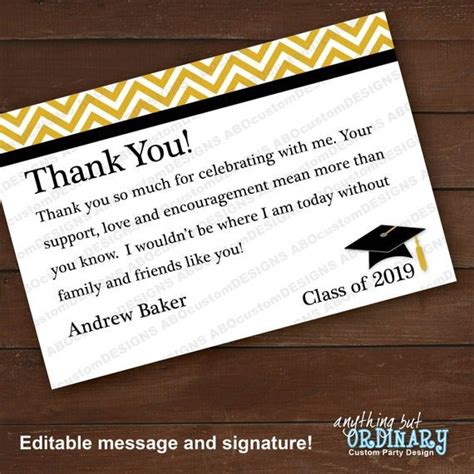 Graduation Party Thank You Note Template