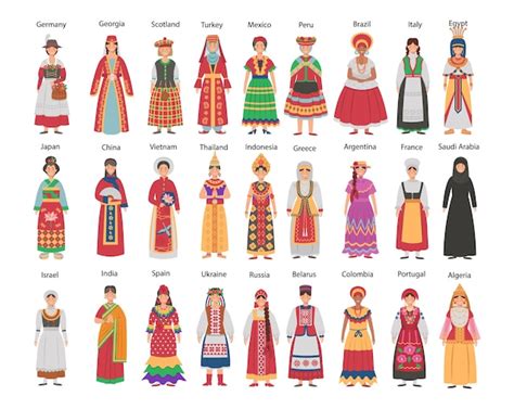 Premium Vector | Big set of women in folk costumes from different ...