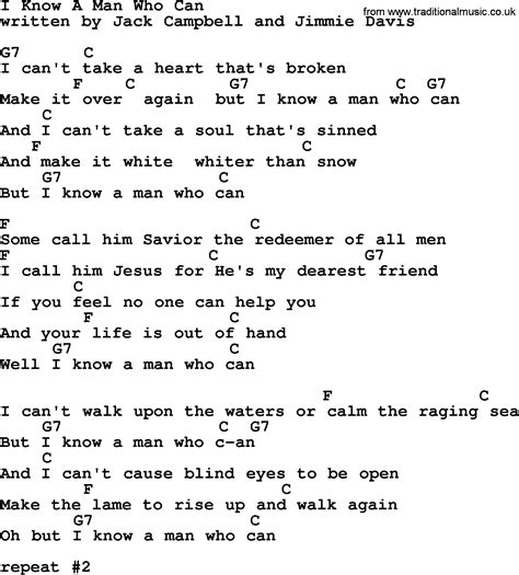 I Know A Man Who Can by George Jones - Counrty song lyrics and chords