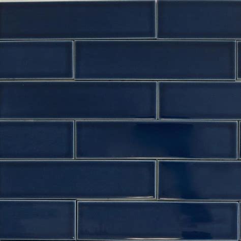 Ceramic subway tile for kitchen backsplash or bathroom tile in blue color Caspian Blue | Blue ...