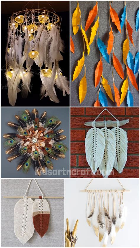 Feather Wall Hanging Ideas For Decor - Kids Art & Craft