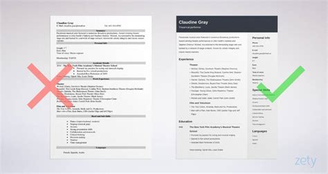 Musical Theater Resume Template