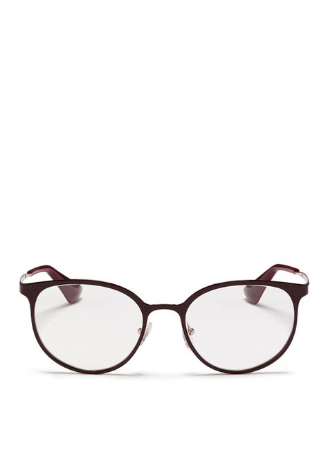 Prada Coated Metal Round Optical Glasses | ModeSens