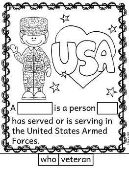 Veterans Day Activities by Kindergarten Printables | TpT