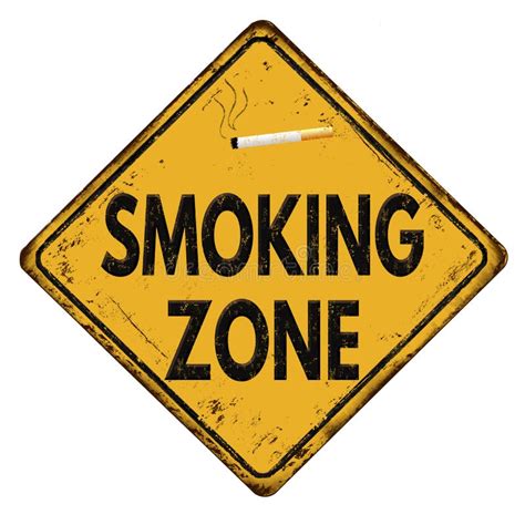 Smoking Zone Vintage Metal Sign Stock Vector - Illustration of patina ...